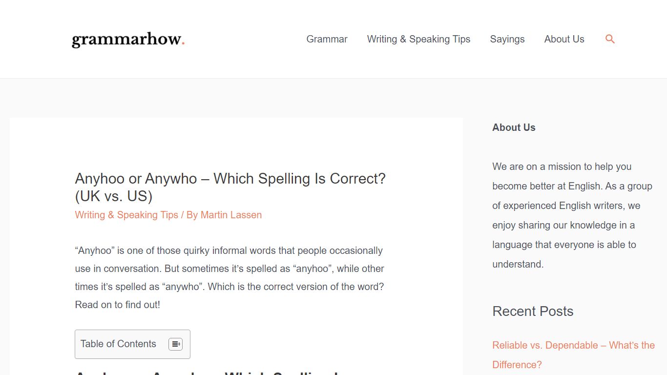 Anyhoo or Anywho - Which Spelling Is Correct? (UK vs. US) - Grammarhow