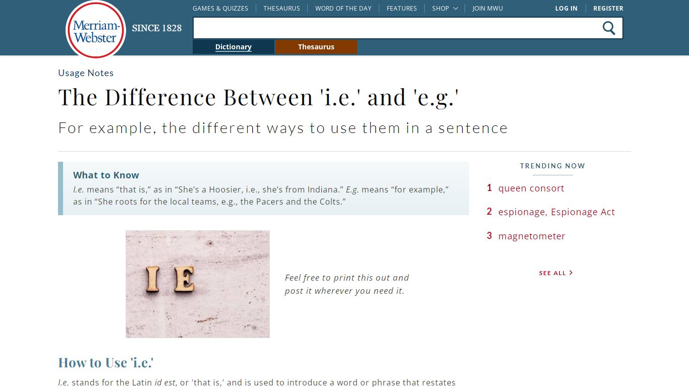 I.e. vs. E.g.: What is the Difference? | Merriam-Webster